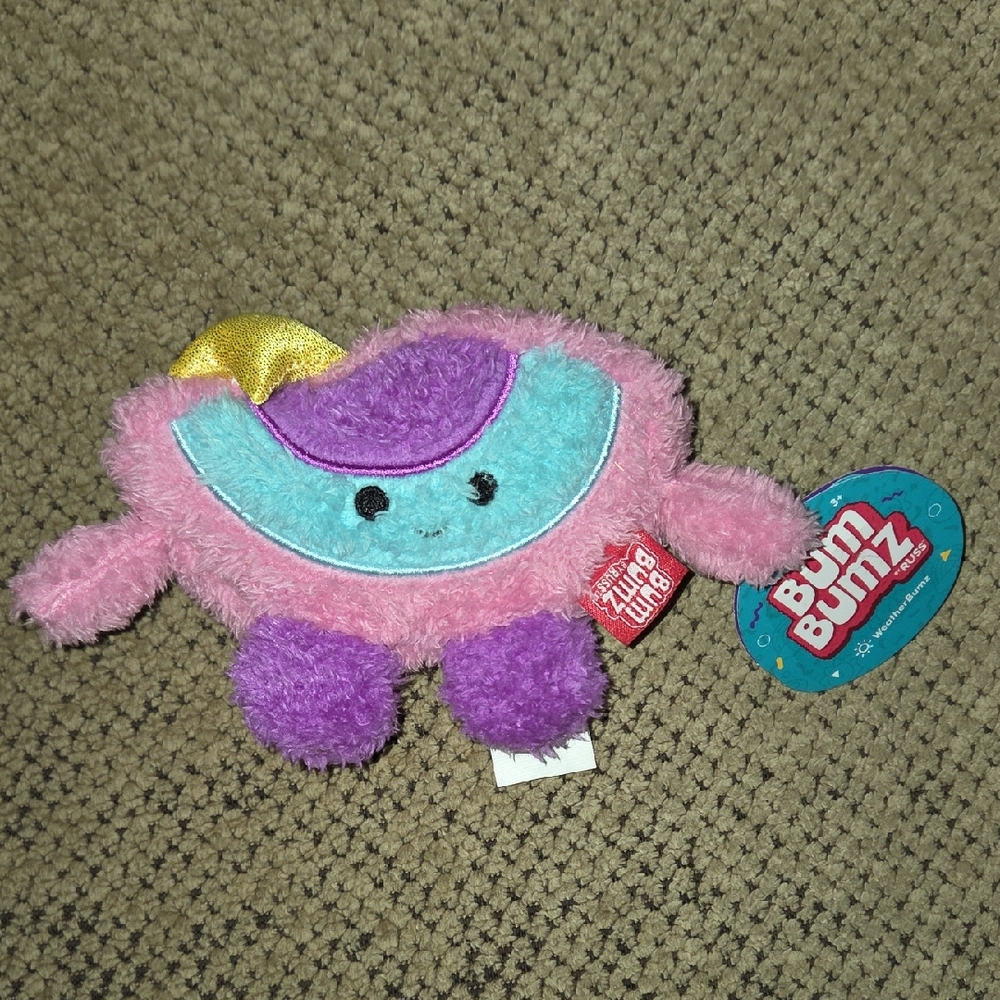 Pink and Purple Plush Toy with Gold Accent